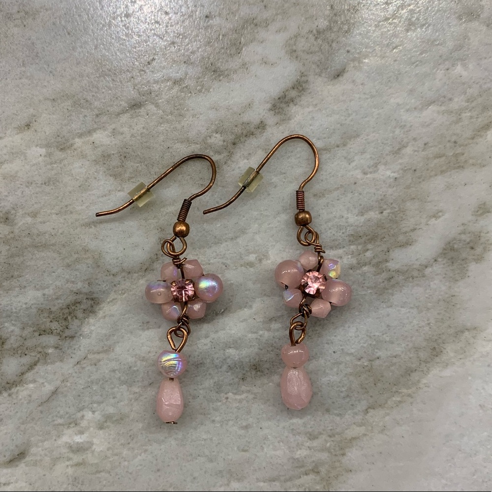 Delicate Pink flower earrings